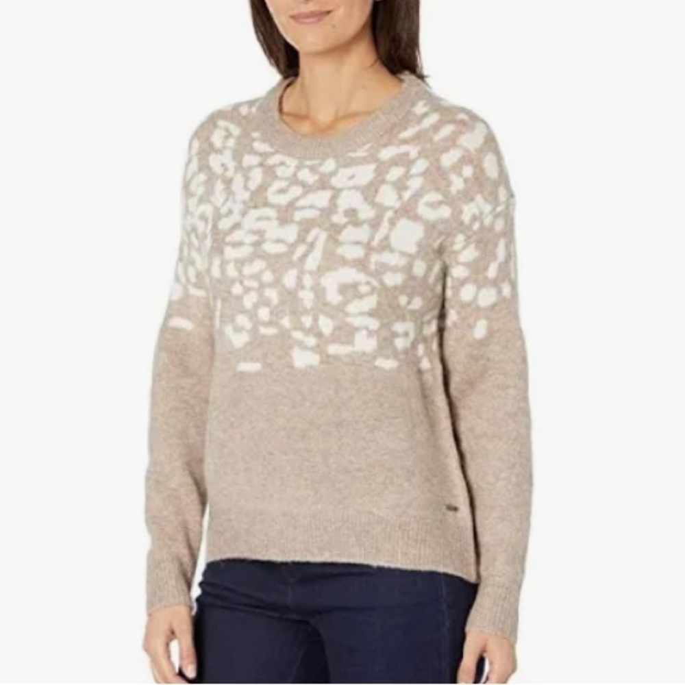 Joules niamh knit relaxed fit leopard print sweater jumper